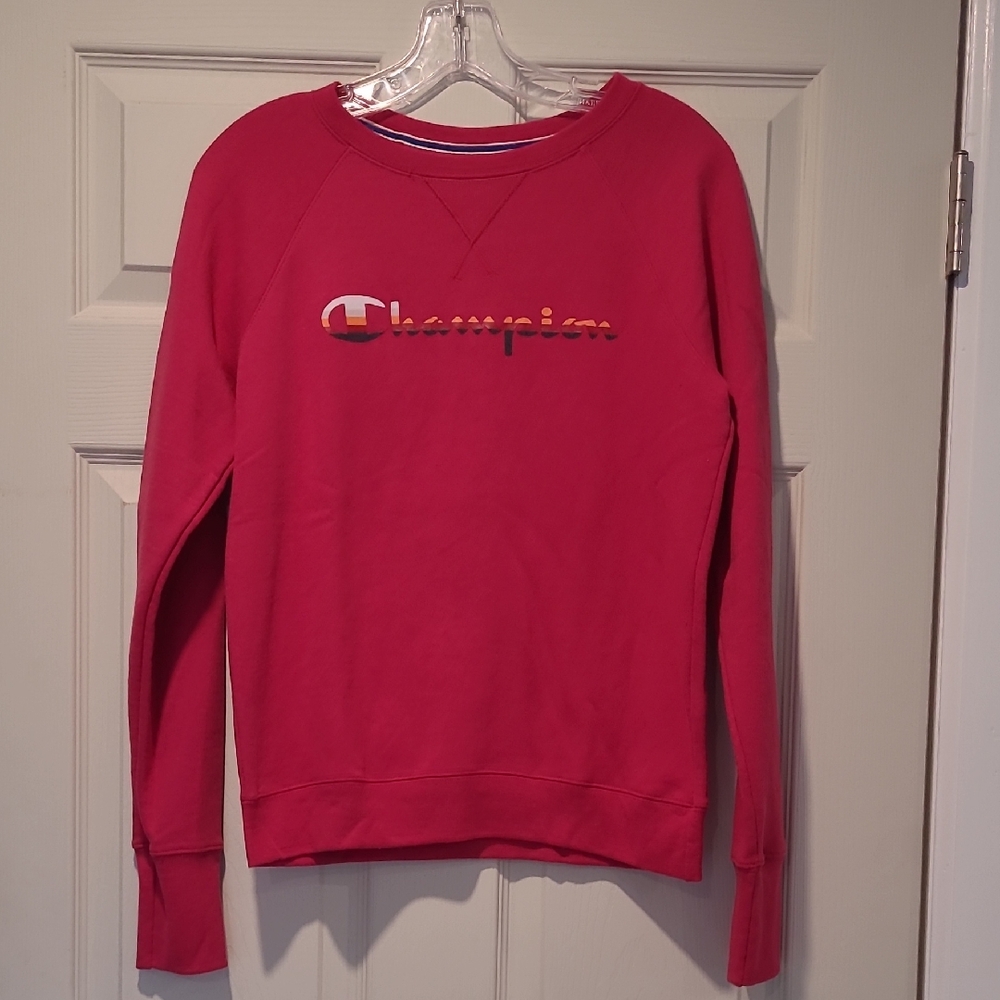 Champion Women's Hot Pink Crew Neck Sweater (size S)